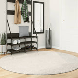 Vidaxl Teppich Istan Hochflor glänzend ø 200 cm cremefarben