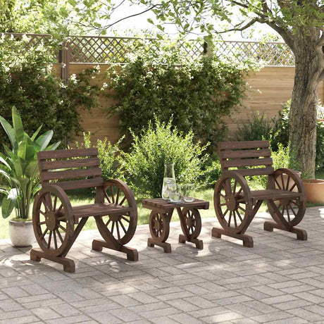 Vidaxl 3-delige loungeset massief vurenhout