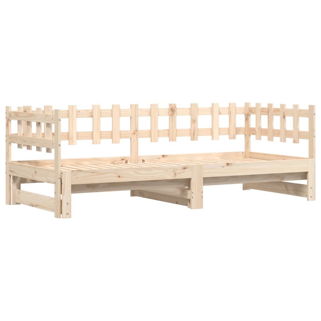 Vidaxl slaapbank uitschuifbaar 2x(80x200) cm massief grenenhout