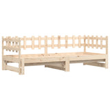 Vidaxl slaapbank uitschuifbaar 2x(80x200) cm massief grenenhout