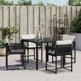 Vidaxl tuinstoelen 4 st met kussens poly rattan zwart