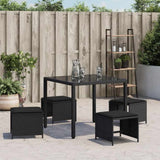 Vidaxl tuinkrukken 4 st met kussens 41x41x36 cm poly rattan zwart