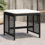 Vidaxl tuinkrukken 4 st met kussens 41x41x36 cm poly rattan zwart