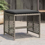 Vidaxl tuinkrukken 4 st met kussens 41x41x36 cm poly rattan grijs
