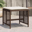 Vidaxl tuinkrukken 4 st met kussens 41x41x36 cm poly rattan bruin
