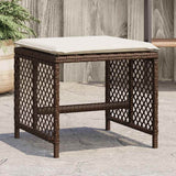 Vidaxl tuinkrukken 4 st met kussens 41x41x36 cm poly rattan bruin