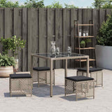 Vidaxl tuinkrukken 4 st met kussens 41x41x36 cm poly rattan lichtgrijs