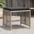 Vidaxl tuinkrukken 4 st met kussens 41x41x36 cm poly rattan lichtgrijs