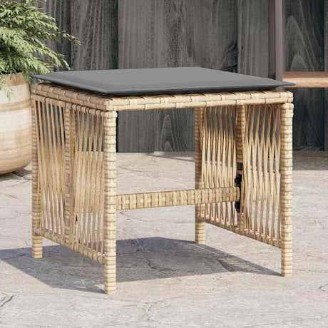 Vidaxl tuinkrukken 4 st kussens 41x41x36 cm poly rattan gemengd beige