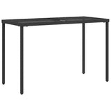 Vidaxl tuintafel met glazen blad 115x54x74 cm poly rattan zwart