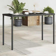 Vidaxl tuintafel met glazen blad 115x54x74 cm poly rattan zwart