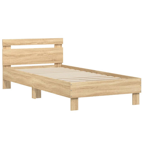 Vidaxl bedframe met hoofdbord zonder matras sonoma eiken 90x190 cm