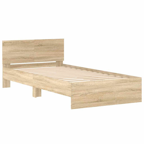 Vidaxl bedframe met hoofdbord zonder matras sonoma eiken 100x200 cm