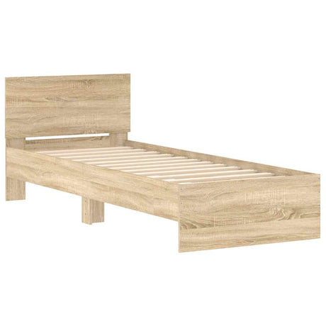 Vidaxl bedframe met hoofdbord zonder matras sonoma eiken 90x200 cm