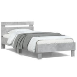 Vidaxl bedframe met hoofdbord en led-verlichting betongrijs 100x200 cm