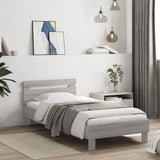 Vidaxl bedframe met hoofdbord en led grijs sonoma eikenkleur 90x200 cm