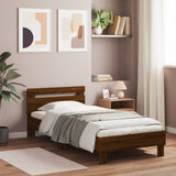 Vidaxl bedframe met hoofdbord en led bruin eikenkleur 90x190 cm