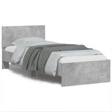 Vidaxl bedframe met hoofdbord en led-verlichting betongrijs 75x190 cm