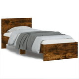 Vidaxl bedframe met hoofdbord en led gerookt eikenkleurig 75x190 cm