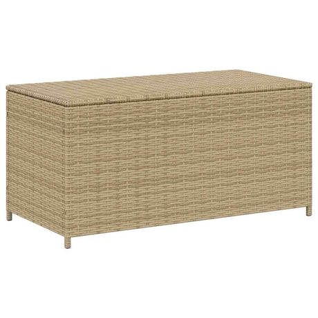 Vidaxl tuinbox met wielen 190 l poly rattan gemengd beige