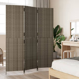Vidaxl kamerscherm 3 panelen poly rattan grijs