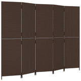 Vidaxl kamerscherm 5 panelen poly rattan bruin
