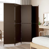 Vidaxl kamerscherm 5 panelen poly rattan bruin