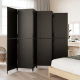 Vidaxl kamerscherm 6 panelen poly rattan zwart