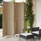 Vidaxl kamerscherm 5 panelen poly rattan beige