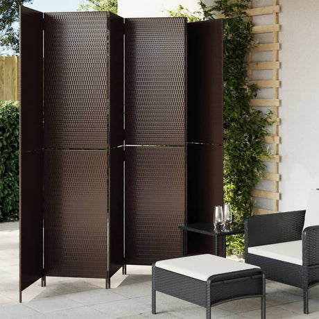 Vidaxl kamerscherm 6 panelen poly rattan bruin