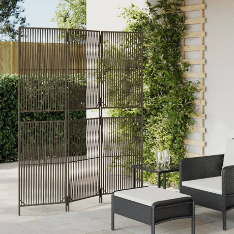 Vidaxl kamerscherm 3 panelen poly rattan grijs