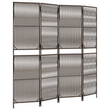 Vidaxl kamerscherm 4 panelen poly rattan bruin