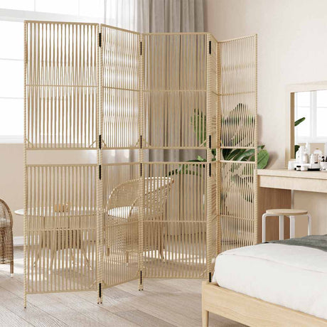 Vidaxl kamerscherm 5 panelen poly rattan beige