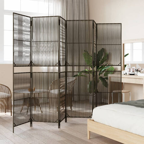 Vidaxl kamerscherm 6 panelen poly rattan bruin