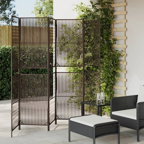 Vidaxl kamerscherm 6 panelen poly rattan bruin