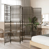 Vidaxl kamerscherm 6 panelen poly rattan grijs