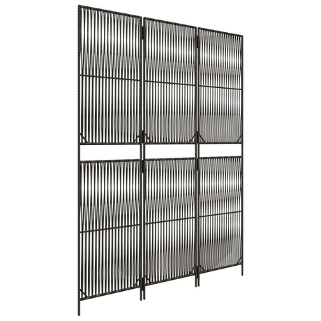 Vidaxl kamerscherm 3 panelen poly rattan grijs
