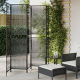 Vidaxl kamerscherm 5 panelen poly rattan zwart