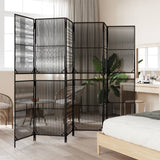Vidaxl kamerscherm 6 panelen poly rattan zwart