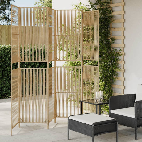 Vidaxl kamerscherm 6 panelen poly rattan beige