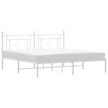 Vidaxl bedframe met hoofdbord metaal wit 183x213 cm