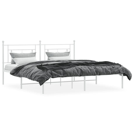 Vidaxl bedframe met hoofdbord metaal wit 183x213 cm