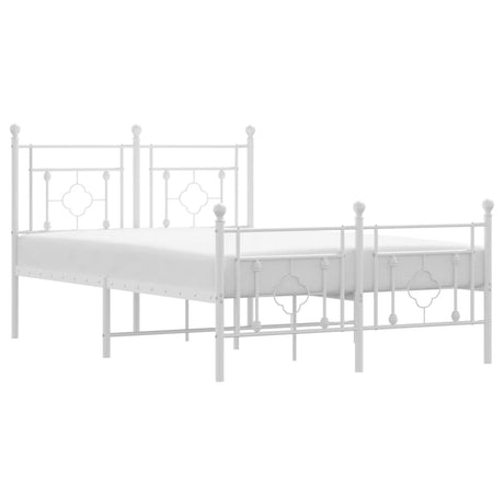 Vidaxl bedframe met hoofd- en voeteneinde metaal wit 120 x 190 cm