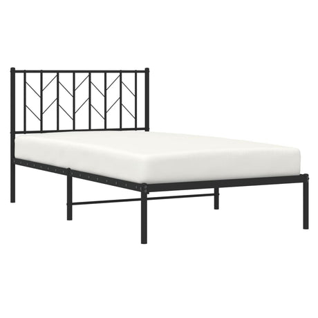 Vidaxl bedframe met hoofdbord metaal zwart 100x190 cm