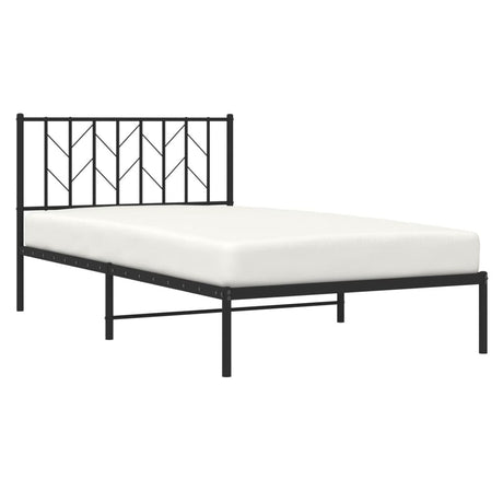 Vidaxl bedframe met hoofdbord metaal zwart 107x203 cm
