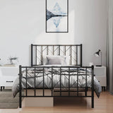 Vidaxl bedframe met hoofd- en voeteneinde metaal zwart 100x200 cm