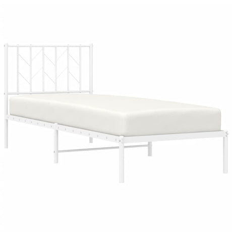 Vidaxl bedframe met hoofdbord metaal wit 80x200 cm