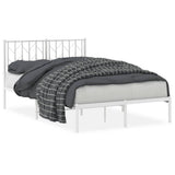 Vidaxl bedframe met hoofdbord metaal wit 120x190 cm