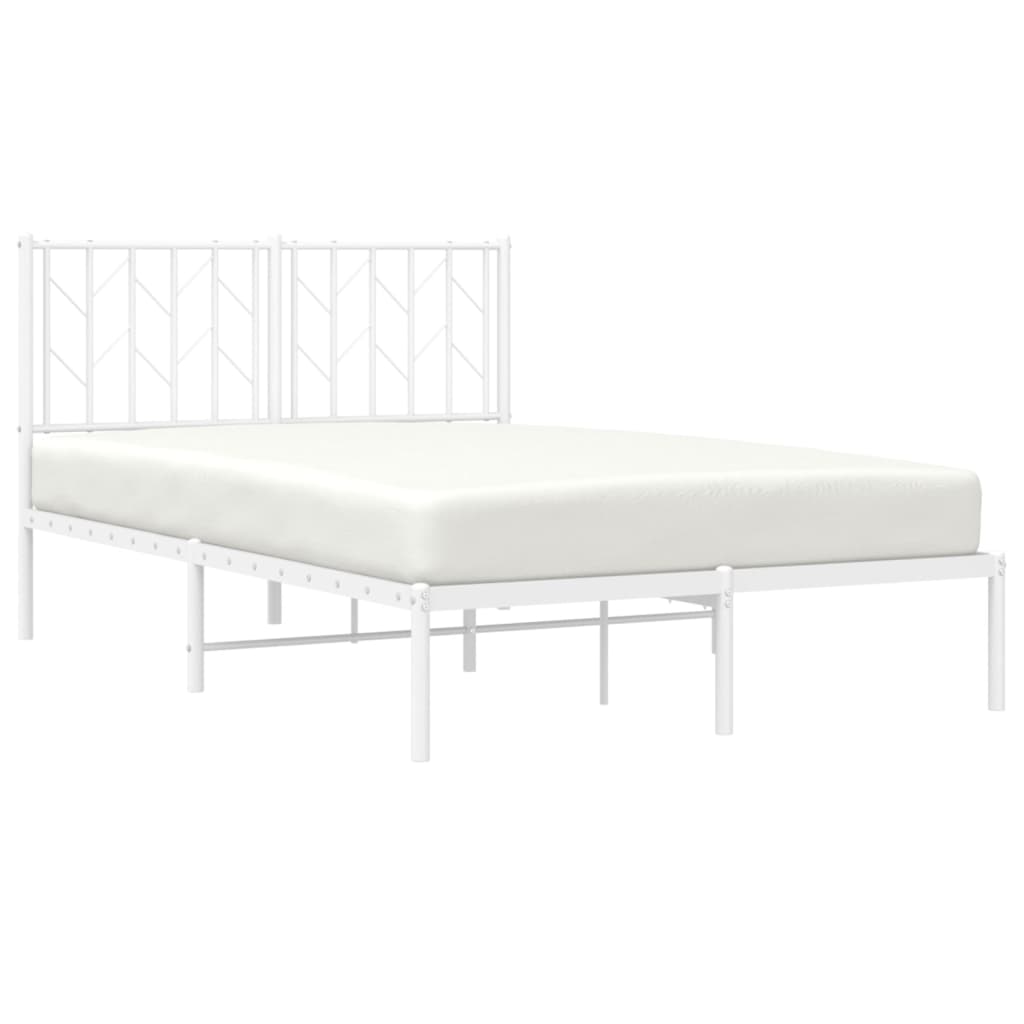 Vidaxl bedframe met hoofdbord metaal wit 120x190 cm