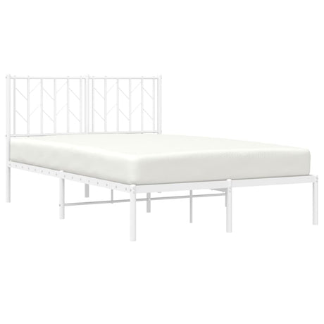 Vidaxl bedframe met hoofdbord metaal wit 120x190 cm